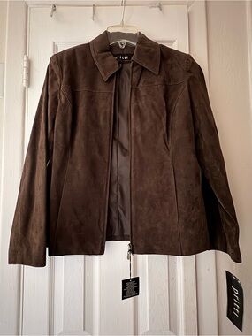 Kristen Blake Brown Suede Leather Jacket